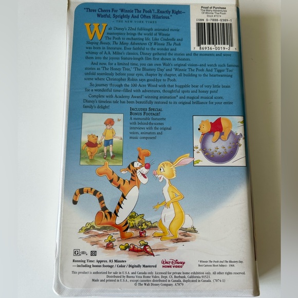Disney Special Edition The Many Adventures of Winnie the Pooh VHS Tape (7074) - Picture 3 of 7